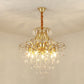 Crystal Teardrop Hanging Lamp Rustic Dining Room Pendant Chandelier with Decorative Swirls Clearhalo 'Ceiling Lights' 'Chandeliers' Lighting' options 2283591