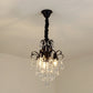 Crystal Teardrop Hanging Lamp Rustic Dining Room Pendant Chandelier with Decorative Swirls Clearhalo 'Ceiling Lights' 'Chandeliers' Lighting' options 2283593