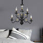 5/12/16 Lights Metal Pendant Chandelier Rustic Black/Gold Candle Dining Room Hanging Ceiling Fixture Clearhalo 'Ceiling Lights' 'Chandeliers' Lighting' options 228415