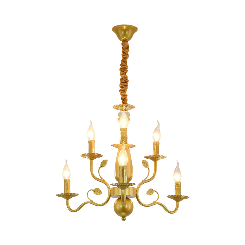 5/12/16 Lights Metal Pendant Chandelier Rustic Black/Gold Candle Dining Room Hanging Ceiling Fixture Clearhalo 'Ceiling Lights' 'Chandeliers' Lighting' options 228425