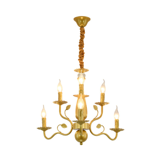 5/12/16 Lights Metal Pendant Chandelier Rustic Black/Gold Candle Dining Room Hanging Ceiling Fixture Clearhalo 'Ceiling Lights' 'Chandeliers' Lighting' options 228425