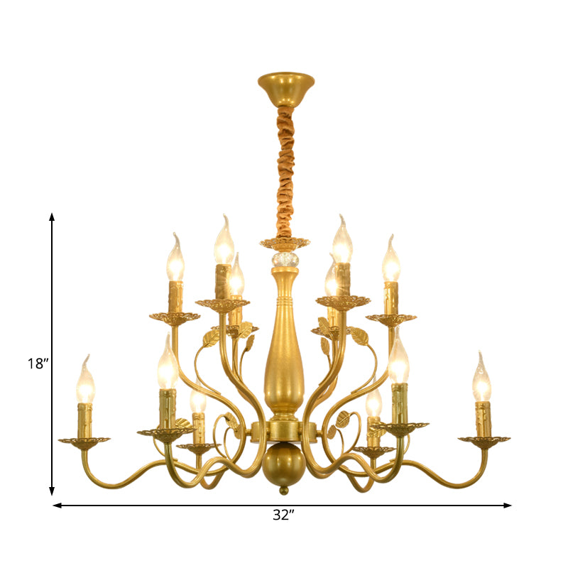 5/12/16 Lights Metal Pendant Chandelier Rustic Black/Gold Candle Dining Room Hanging Ceiling Fixture Clearhalo 'Ceiling Lights' 'Chandeliers' Lighting' options 228430