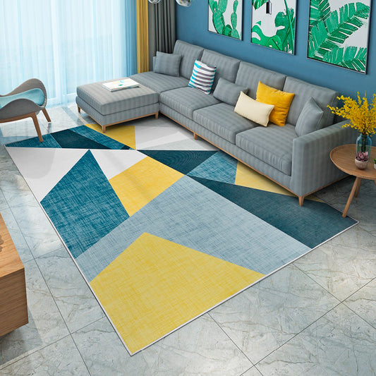 Modern Geometric Printed Rug Multi Color Polyster Rug Anti-Slip Backing Machine Washable Carpet for Living Room Clearhalo 'Area Rug' 'Modern' 'Rugs' Rug' 2285180
