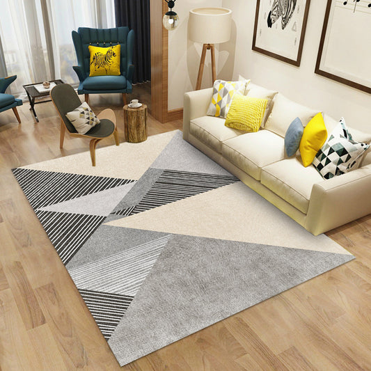 Modern Geometric Printed Rug Multi Color Polyster Rug Anti-Slip Backing Machine Washable Carpet for Living Room Dark Gray Clearhalo 'Area Rug' 'Modern' 'Rugs' Rug' 2285188