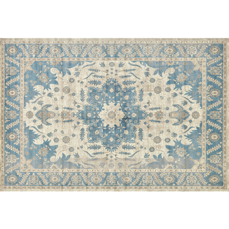 Multi Colored Geometric Rug Synthetics Retro Area Carpet Anti-Slip Backing Easy Care Indoor Rug for Parlor Light Blue Clearhalo 'Area Rug' 'Rugs' 'Vintage' Rug' 2285233
