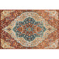 Multi Colored Geometric Rug Synthetics Retro Area Carpet Anti-Slip Backing Easy Care Indoor Rug for Parlor Orange Red Clearhalo 'Area Rug' 'Rugs' 'Vintage' Rug' 2285236