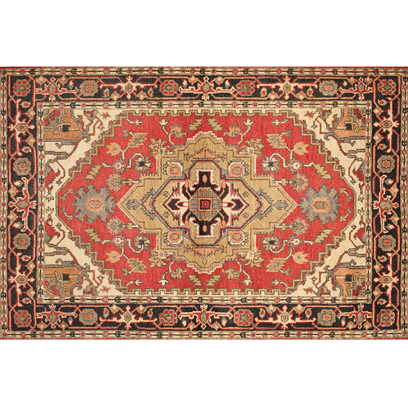 Multi Colored Geometric Rug Synthetics Retro Area Carpet Anti-Slip Backing Easy Care Indoor Rug for Parlor Orange Clearhalo 'Area Rug' 'Rugs' 'Vintage' Rug' 2285237