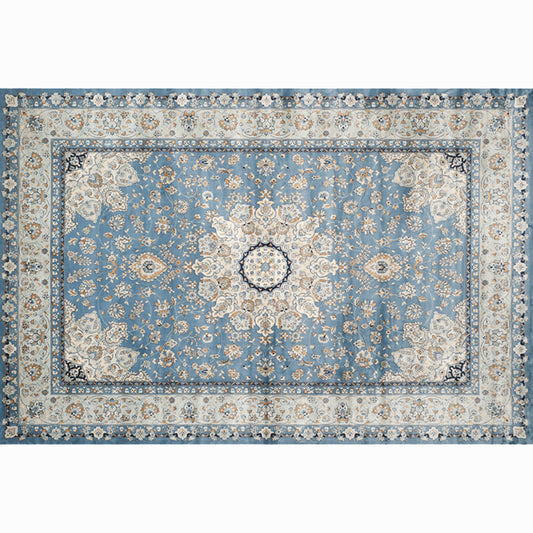 Multi Colored Geometric Rug Synthetics Retro Area Carpet Anti-Slip Backing Easy Care Indoor Rug for Parlor Blue Clearhalo 'Area Rug' 'Rugs' 'Vintage' Rug' 2285238