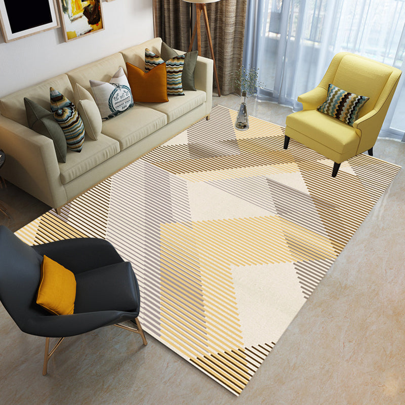 Vintage Living Room Rug Multi Color Geo Patterned Area Rug Polyster Non-Slip Machine Washable Carpet Yellow Clearhalo 'Area Rug' 'Rugs' 'Vintage' Rug' 2285253