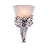 Silver Elephant Sconce Light Traditional Prism Glass 1 Light Hallway Wall Mounted Light Clearhalo 'Wall Lamps & Sconces' 'Wall Lights' Lighting' 228526