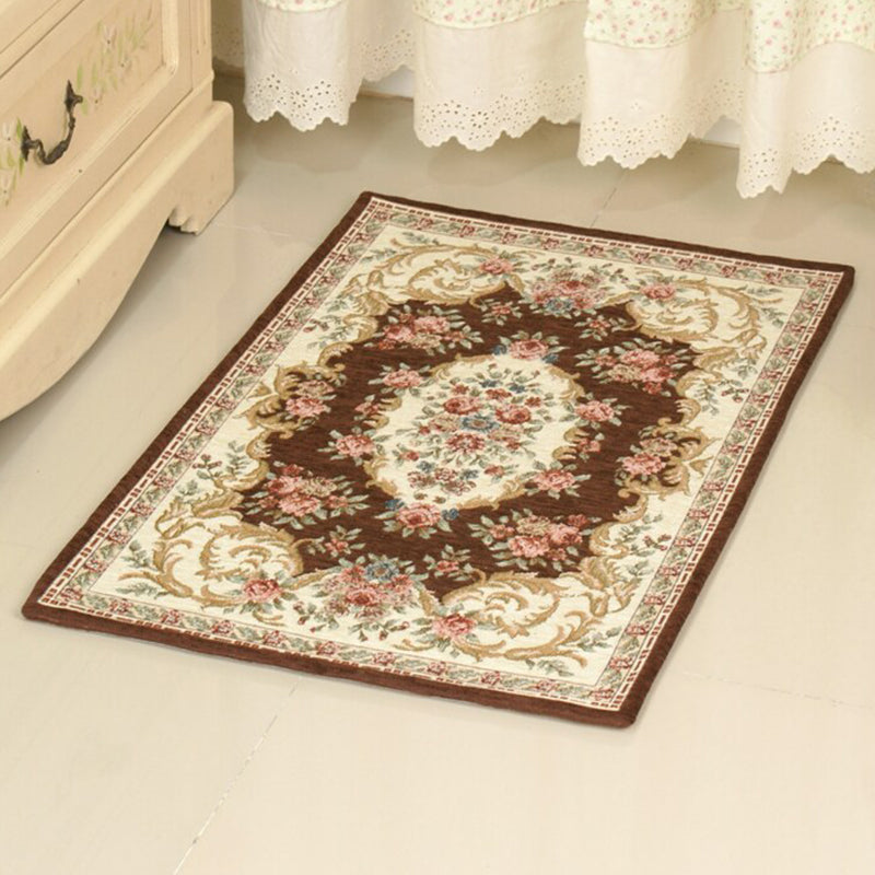 Fancy Living Room Rug Multi Colored Polypropylene Area Carpet Non-Slip Backing Easy Care Indoor Rug Coffee Clearhalo 'Area Rug' 'Rugs' 'Vintage' Rug' 2285276