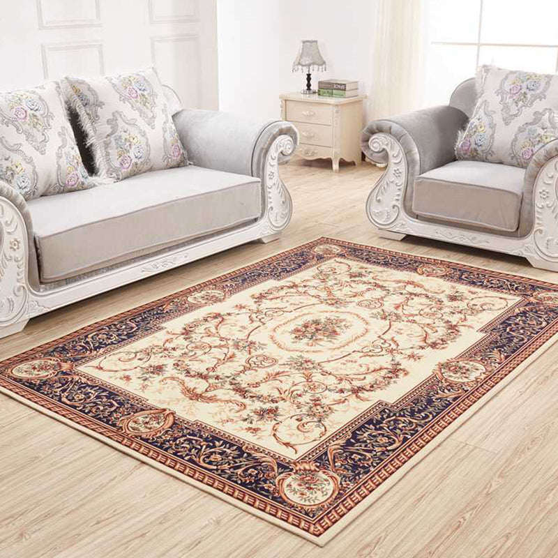Shabby Chic Flower Rug Multi Colored Polypropylene Indoor Rug Easy Care Pet Friendly Area Carpet for Living Room Dark Camel Clearhalo 'Area Rug' 'Rugs' 'Vintage' Rug' 2285299