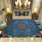 Multi-Colored Parlor Rug Nostalgia Flower Printed Area Carpet Non-Slip Backing Washable Rug Blue Clearhalo 'Area Rug' 'Rugs' 'Vintage' Rug' 2285303