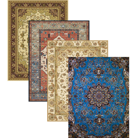 Multi-Colored Parlor Rug Nostalgia Flower Printed Area Carpet Non-Slip Backing Washable Rug Clearhalo 'Area Rug' 'Rugs' 'Vintage' Rug' 2285305