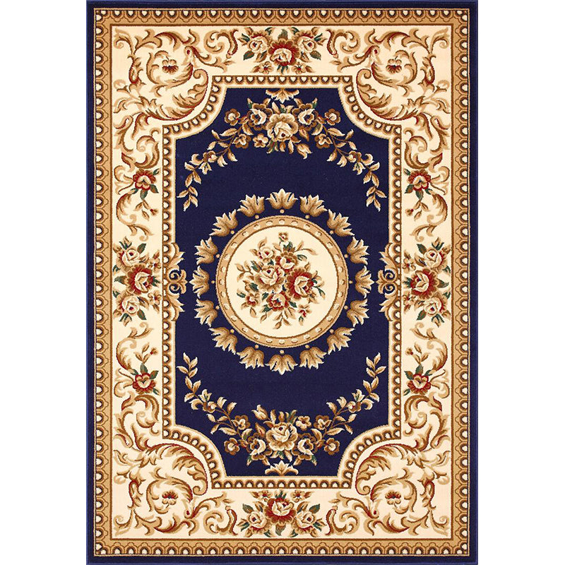 Olden Floral Printed Rug Multi Colored Synthetics Area Carpet Pet Friendly Easy Care Indoor Rug for Parlor Dark Blue Clearhalo 'Area Rug' 'Rugs' 'Vintage' Rug' 2285336