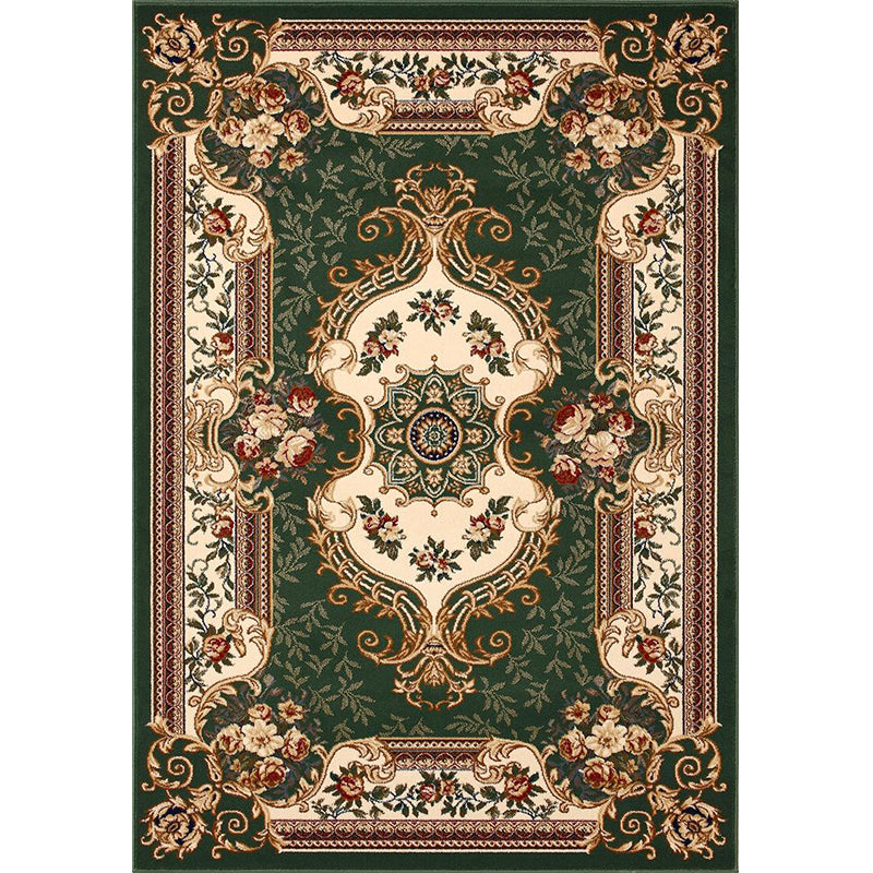 Olden Floral Printed Rug Multi Colored Synthetics Area Carpet Pet Friendly Easy Care Indoor Rug for Parlor Green Clearhalo 'Area Rug' 'Rugs' 'Vintage' Rug' 2285337