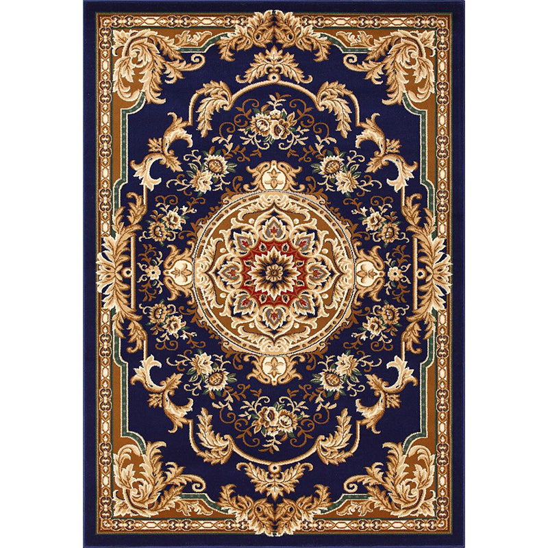 Olden Floral Printed Rug Multi Colored Synthetics Area Carpet Pet Friendly Easy Care Indoor Rug for Parlor Blue Clearhalo 'Area Rug' 'Rugs' 'Vintage' Rug' 2285339