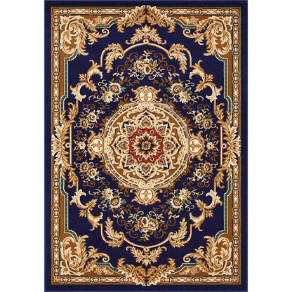 Olden Floral Printed Rug Multi Colored Synthetics Area Carpet Pet Friendly Easy Care Indoor Rug for Parlor Blue Clearhalo 'Area Rug' 'Rugs' 'Vintage' Rug' 2285339