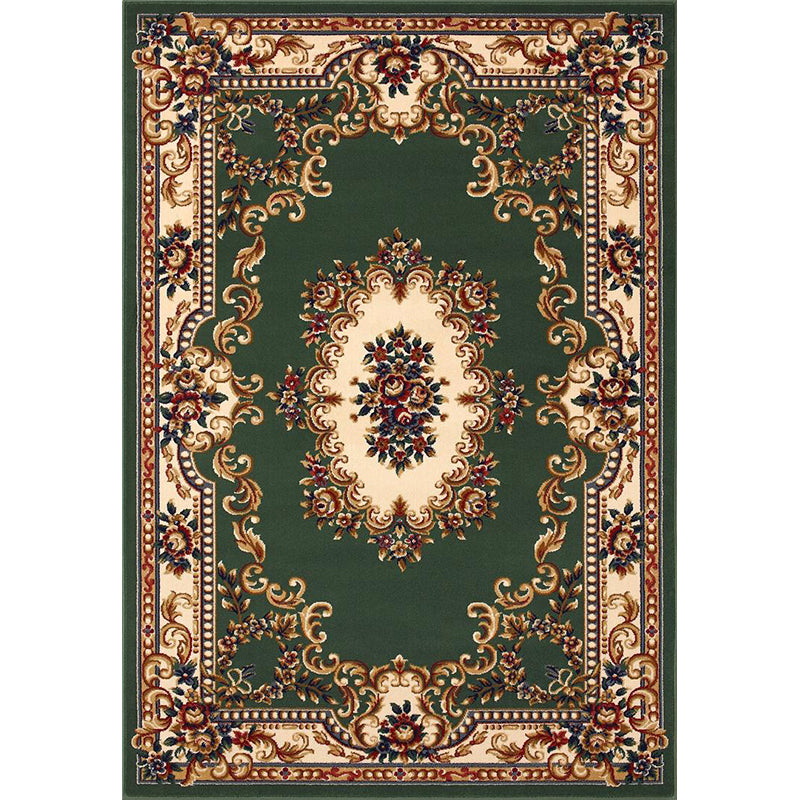 Olden Floral Printed Rug Multi Colored Synthetics Area Carpet Pet Friendly Easy Care Indoor Rug for Parlor Olive Green Clearhalo 'Area Rug' 'Rugs' 'Vintage' Rug' 2285343