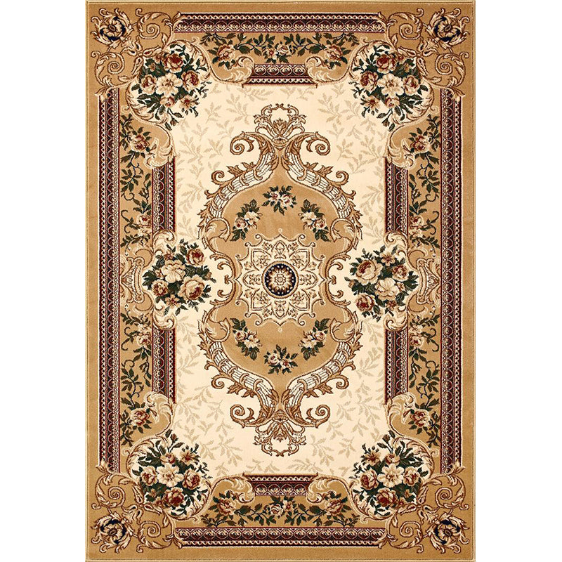 Olden Floral Printed Rug Multi Colored Synthetics Area Carpet Pet Friendly Easy Care Indoor Rug for Parlor Champagne Clearhalo 'Area Rug' 'Rugs' 'Vintage' Rug' 2285344