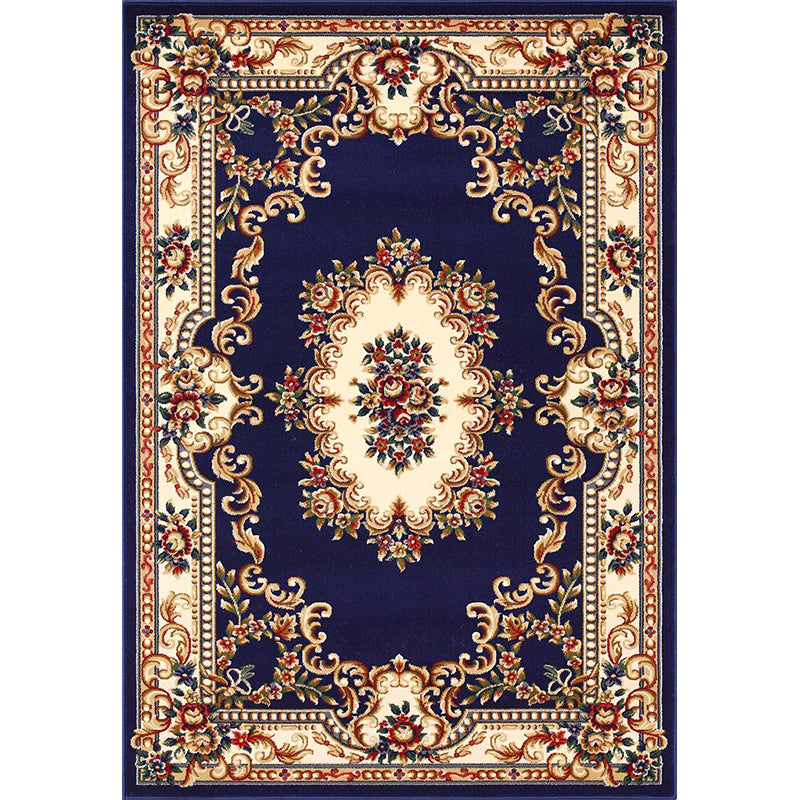 Olden Floral Printed Rug Multi Colored Synthetics Area Carpet Pet Friendly Easy Care Indoor Rug for Parlor Navy Clearhalo 'Area Rug' 'Rugs' 'Vintage' Rug' 2285346