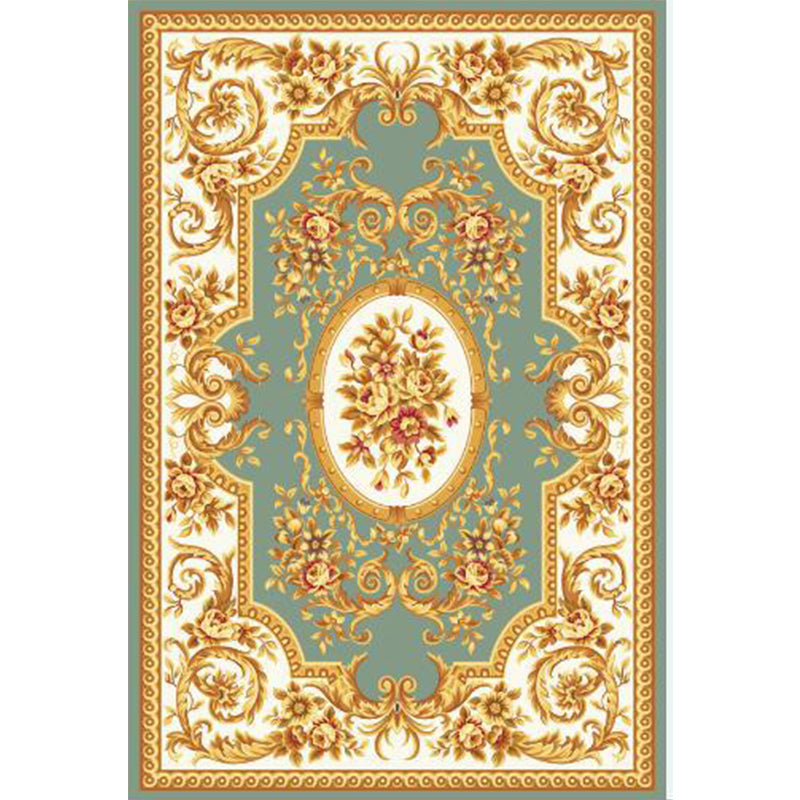 Vintage Decoration Rug Multi Colored Flower Print Polyster Area Carpet Pet Friendly Stain-Resistant Indoor Rug Green Clearhalo 'Area Rug' 'Rugs' 'Vintage' Rug' 2285360