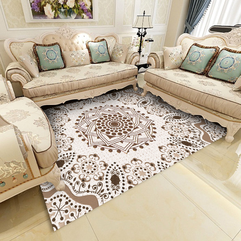 Multicolor Shabby Chic Rug Polyster Floral Printed Area Carpet Non-Slip Backing Washable Rug for Parlor Coffee Clearhalo 'Area Rug' 'Rugs' 'Vintage' Rug' 2285374