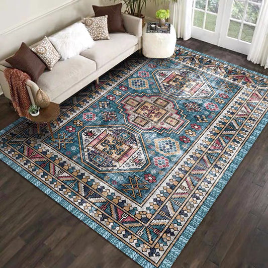 Casual Floral Printed Rug Multi Colored Polypropylene Indoor Rug Non-Slip Backing Easy Care Carpet for Bedroom Clearhalo 'Area Rug' 'Rugs' 'Vintage' Rug' 2285395