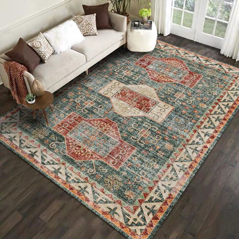 Casual Floral Printed Rug Multi Colored Polypropylene Indoor Rug Non-Slip Backing Easy Care Carpet for Bedroom Clearhalo 'Area Rug' 'Rugs' 'Vintage' Rug' 2285398