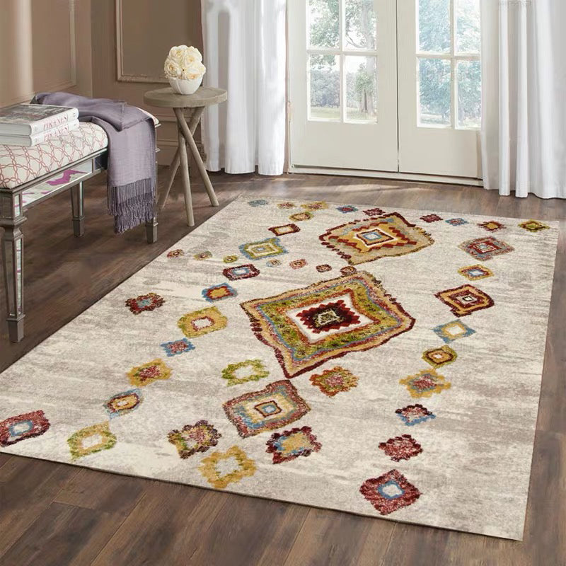 Casual Floral Printed Rug Multi Colored Polypropylene Indoor Rug Non-Slip Backing Easy Care Carpet for Bedroom Clearhalo 'Area Rug' 'Rugs' 'Vintage' Rug' 2285399