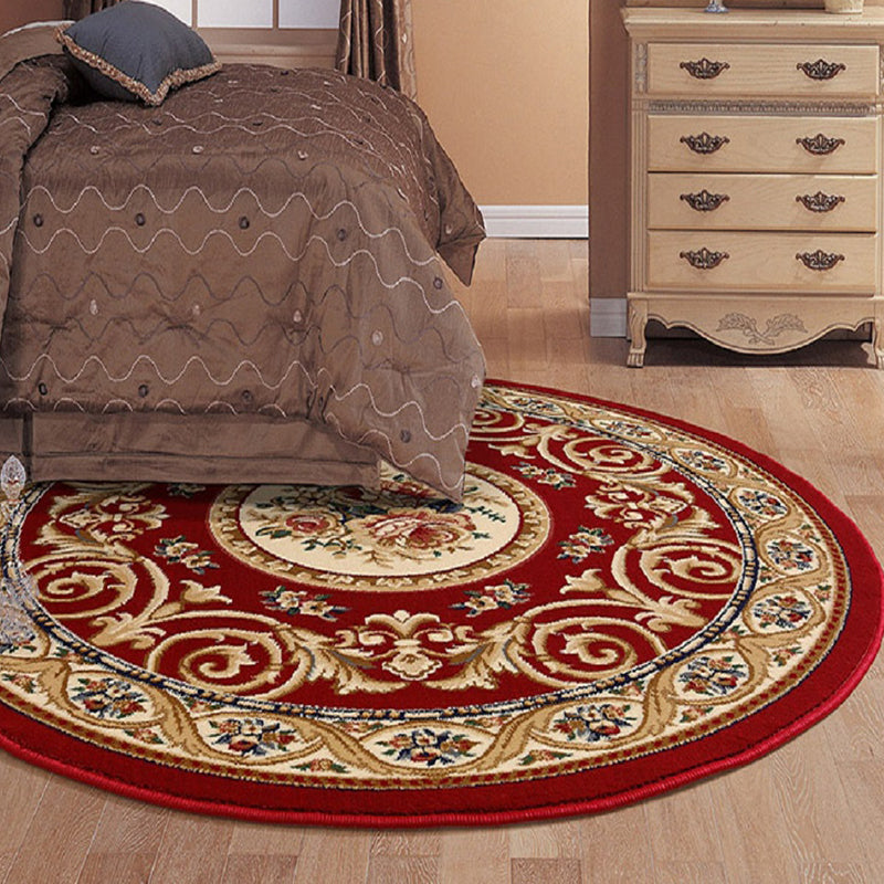 Olden Flower Printed Rug Multi Colored Synthetics Area Carpet Pet Friendly Washable Indoor Rug for Bedroom Clearhalo 'Area Rug' 'Rugs' 'Vintage' Rug' 2285417