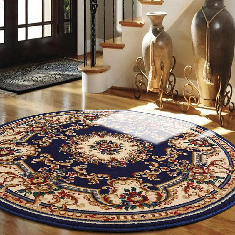 Olden Flower Printed Rug Multi Colored Synthetics Area Carpet Pet Friendly Washable Indoor Rug for Bedroom Clearhalo 'Area Rug' 'Rugs' 'Vintage' Rug' 2285421