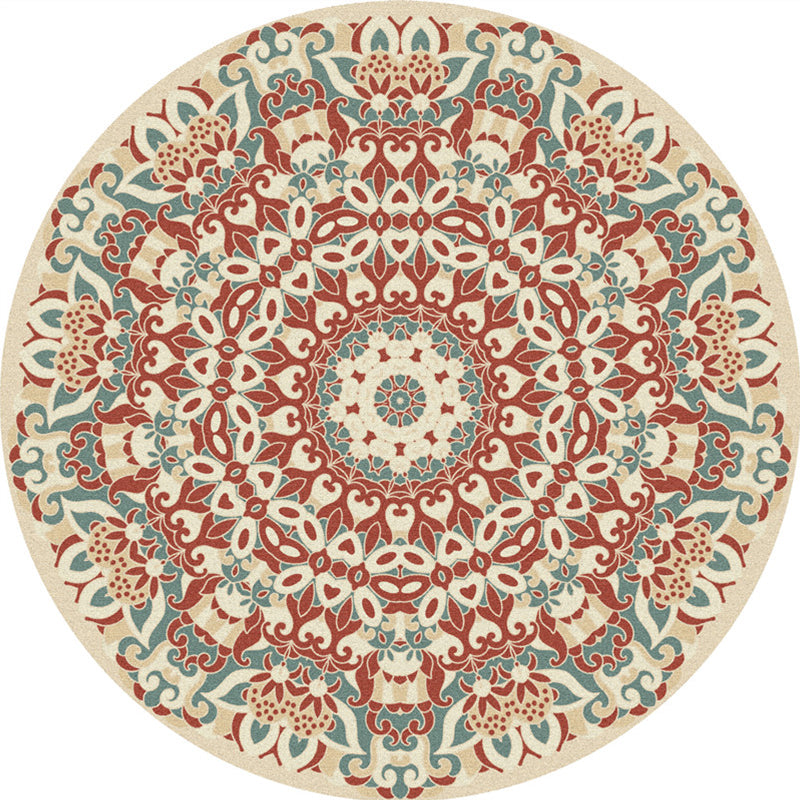 Multi-Colored Vintage Rug Polyster Floral Printed Area Rug Easy Care Pet Friendly Washable Carpet for Decoration Clearhalo 'Area Rug' 'Rugs' 'Vintage' Rug' 2285425