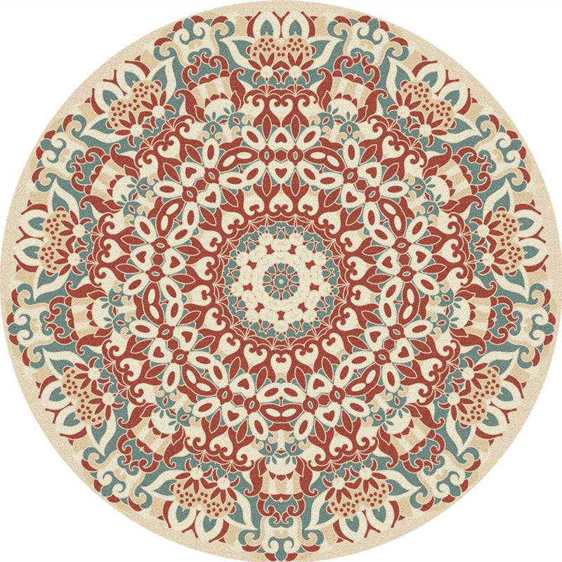 Multi-Colored Vintage Rug Polyster Floral Printed Area Rug Easy Care Pet Friendly Washable Carpet for Decoration Clearhalo 'Area Rug' 'Rugs' 'Vintage' Rug' 2285425