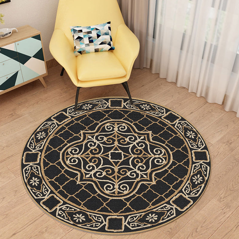 Multicolor Antique Rug Synthetics Geometric Area Carpet Non-Slip Backing Pet Friendly Indoor Rug for Parlor Black Clearhalo 'Area Rug' 'Rugs' 'Vintage' Rug' 2285445