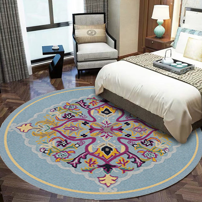 Multicolor Antique Rug Synthetics Geometric Area Carpet Non-Slip Backing Pet Friendly Indoor Rug for Parlor Lake Blue Clearhalo 'Area Rug' 'Rugs' 'Vintage' Rug' 2285447