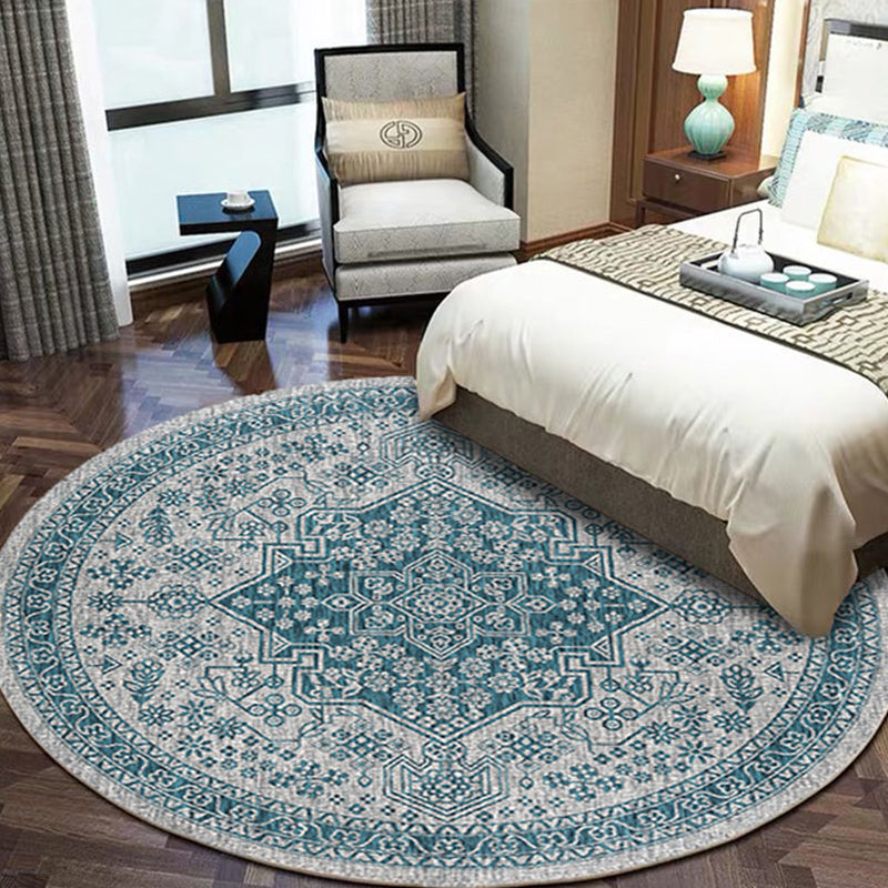 Multicolor Antique Rug Synthetics Geometric Area Carpet Non-Slip Backing Pet Friendly Indoor Rug for Parlor Light Blue Clearhalo 'Area Rug' 'Rugs' 'Vintage' Rug' 2285450