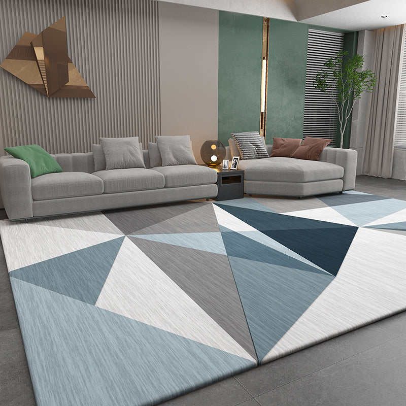 Nordic Geometric Pattern Rug Multi-Color Polypropylene Area Rug Non-Slip Backing Pet Friendly Carpet for Parlor Blue Clearhalo 'Area Rug' 'Modern' 'Rugs' Rug' 2285455