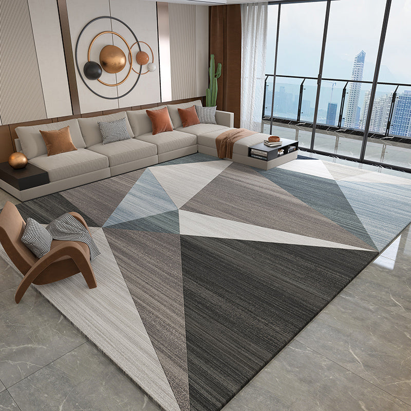 Nordic Geometric Pattern Rug Multi-Color Polypropylene Area Rug Non-Slip Backing Pet Friendly Carpet for Parlor Black Clearhalo 'Area Rug' 'Modern' 'Rugs' Rug' 2285456