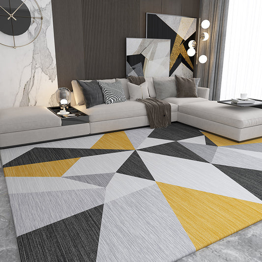 Nordic Geometric Pattern Rug Multi-Color Polypropylene Area Rug Non-Slip Backing Pet Friendly Carpet for Parlor Yellow Clearhalo 'Area Rug' 'Modern' 'Rugs' Rug' 2285460