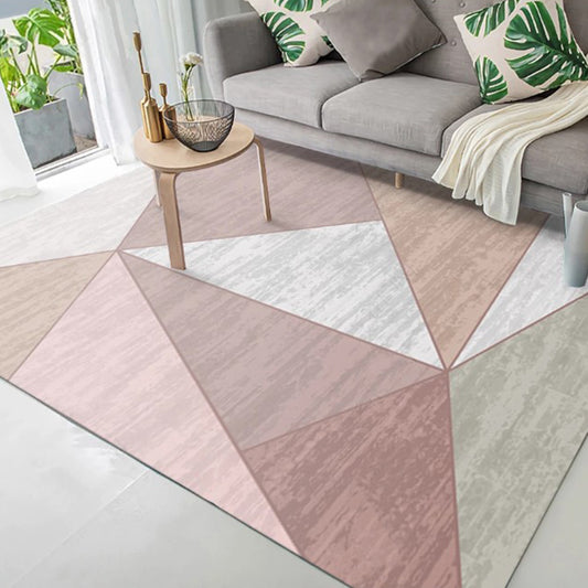 Nordic Geometric Pattern Rug Multi-Color Polypropylene Area Rug Non-Slip Backing Pet Friendly Carpet for Parlor Pink Clearhalo 'Area Rug' 'Modern' 'Rugs' Rug' 2285461