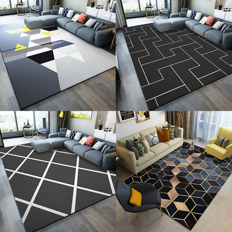 Multicolor Geo Patterned Rug Synthetics Simplicity Carpet Pet Friendly Anti-Slip Washable Area Rug for Home Decor Clearhalo 'Area Rug' 'Modern' 'Rugs' Rug' 2285465