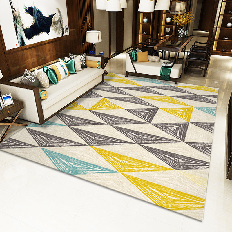 Multicolor Geo Patterned Rug Synthetics Simplicity Carpet Pet Friendly Anti-Slip Washable Area Rug for Home Decor Yellow Clearhalo 'Area Rug' 'Modern' 'Rugs' Rug' 2285466