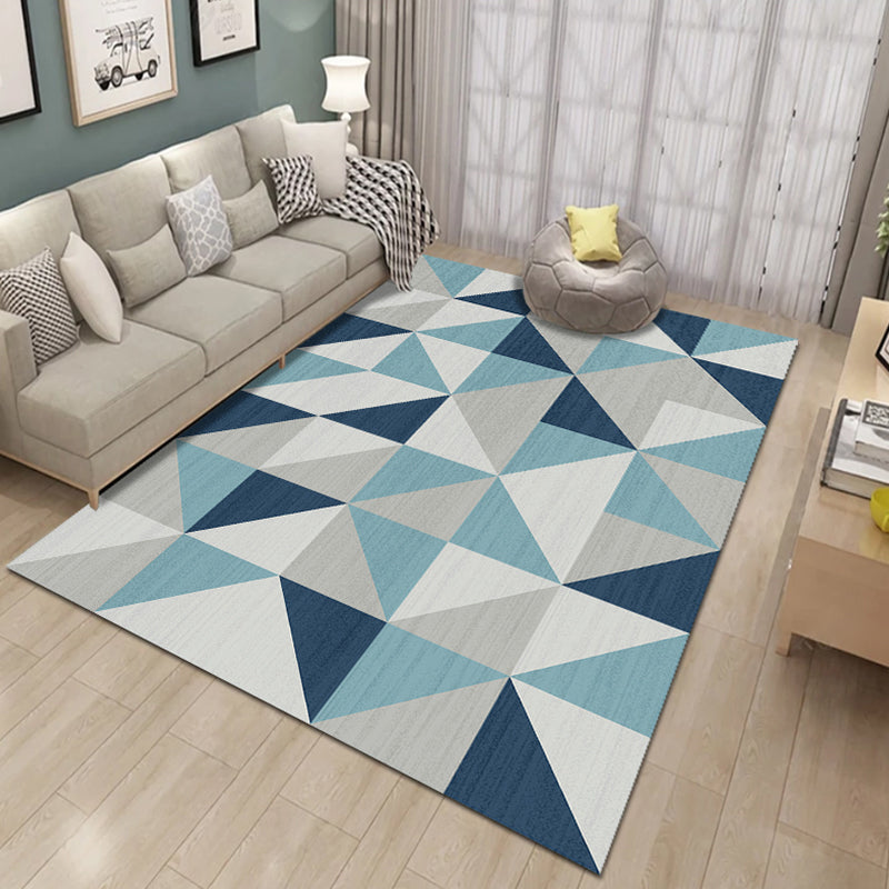 Multicolor Geo Patterned Rug Synthetics Simplicity Carpet Pet Friendly Anti-Slip Washable Area Rug for Home Decor Sky Blue Clearhalo 'Area Rug' 'Modern' 'Rugs' Rug' 2285468