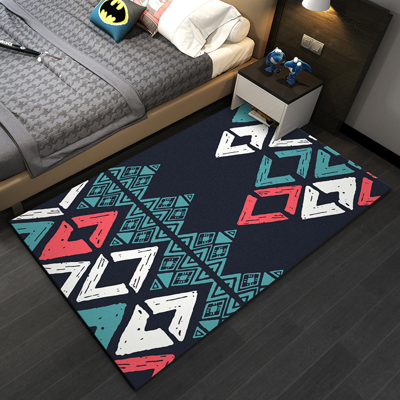 Multicolor Geo Patterned Rug Synthetics Simplicity Carpet Pet Friendly Anti-Slip Washable Area Rug for Home Decor Army Green Clearhalo 'Area Rug' 'Modern' 'Rugs' Rug' 2285471