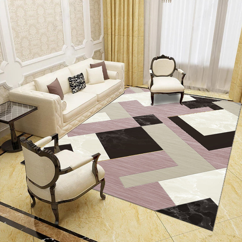 Multicolor Geo Patterned Rug Synthetics Simplicity Carpet Pet Friendly Anti-Slip Washable Area Rug for Home Decor Purple Clearhalo 'Area Rug' 'Modern' 'Rugs' Rug' 2285473