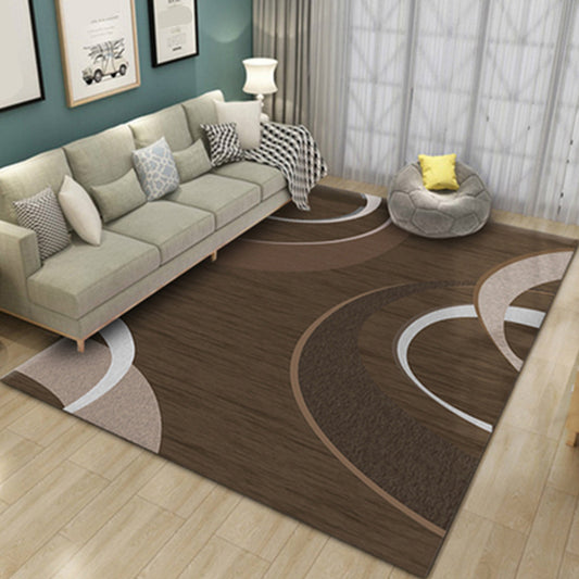 Multicolor Geo Patterned Rug Synthetics Simplicity Carpet Pet Friendly Anti-Slip Washable Area Rug for Home Decor Dark Brown Clearhalo 'Area Rug' 'Modern' 'Rugs' Rug' 2285476