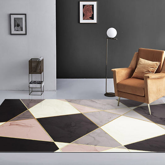 Novelty Geometric Printed Rug Multicolored Polyster Area Rug Non-Slip Backing Pet Friendly Carpet for Room Pink Clearhalo 'Area Rug' 'Modern' 'Rugs' Rug' 2285487