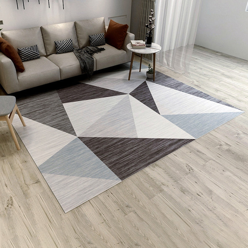 Simple Modern Rug Multi-Color Geometric Print Carpet Anti-Slip Backing Washable Indoor Rug for Living Room Dark Brown Clearhalo 'Area Rug' 'Modern' 'Rugs' Rug' 2285493