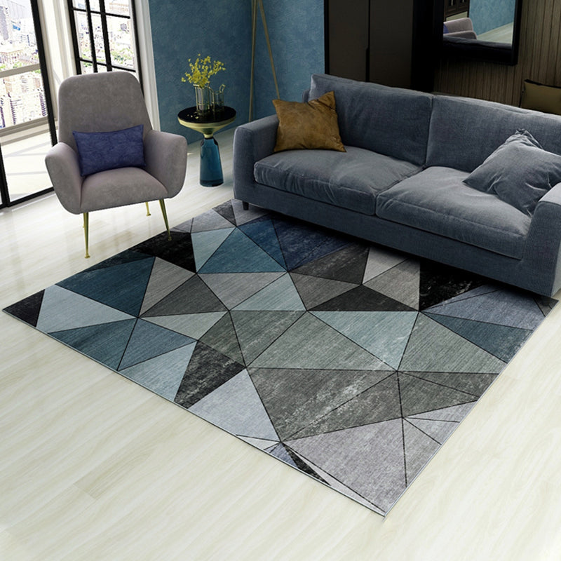 Simple Modern Rug Multi-Color Geometric Print Carpet Anti-Slip Backing Washable Indoor Rug for Living Room Gray-Green Clearhalo 'Area Rug' 'Modern' 'Rugs' Rug' 2285500